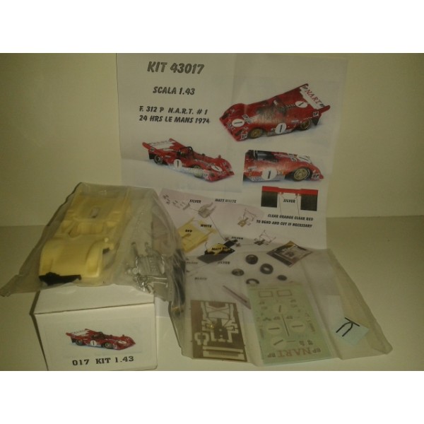 Kit Ferrari 312 P 24 Hrs Le Mans 1974 # 1 NART Racing Team - Resin Kit 1:43